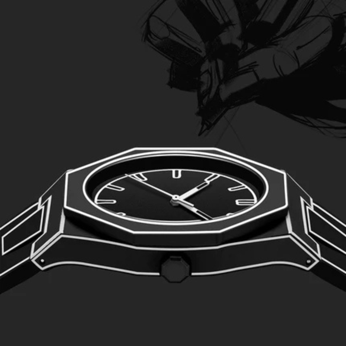 Modern Minimalist Sketching Creative Sports and Leisure Design Watch