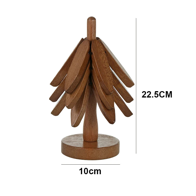 Tree Design Stand Wooden Trivets Decorative Table Mat Coaster